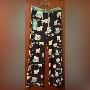 Women’s Lazy One Naxy and White Polar Bear Pajama Pants US XL